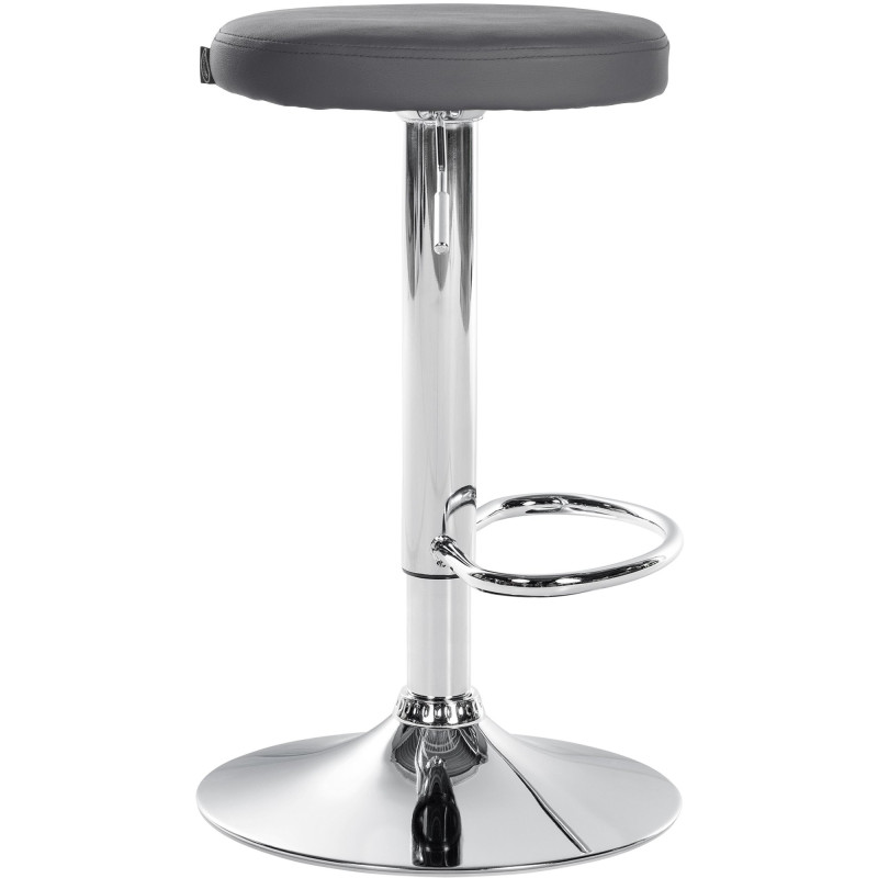 Tabouret de bar design pivotant en Polyuréthane Gris Métal Chromé Brillant Tao - 3