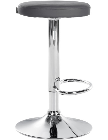 Tabouret de bar design pivotant en Polyuréthane Gris Métal Chromé Brillant Tao - 3