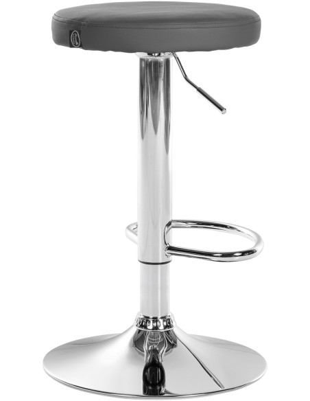 Tabouret de bar design pivotant en Polyuréthane Gris Métal Chromé Brillant Tao - 4