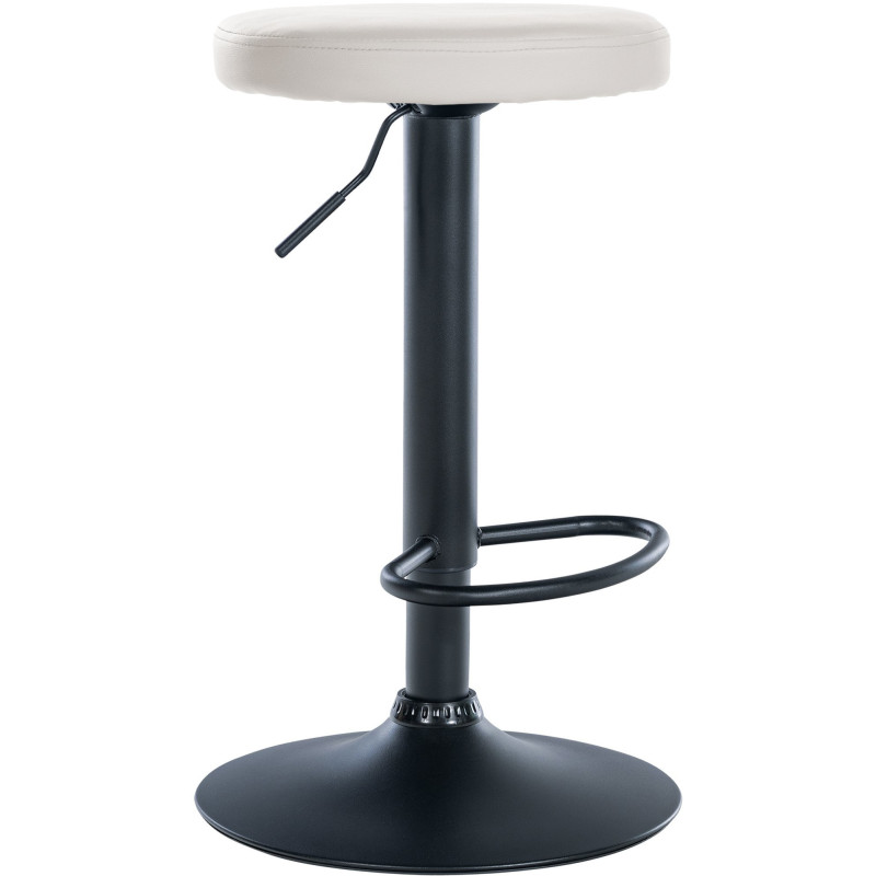 Tabouret de bar design pivotant en Polyuréthane Blanc Métal Noir Mat Tao - 1