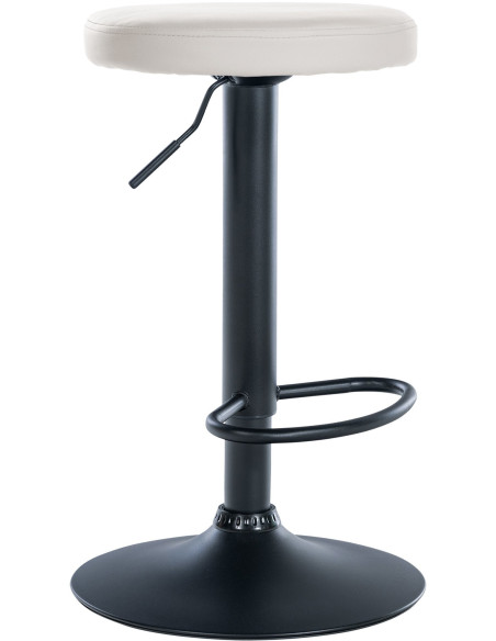Tabouret de bar design pivotant en Polyuréthane Blanc Métal Noir Mat Tao - 1