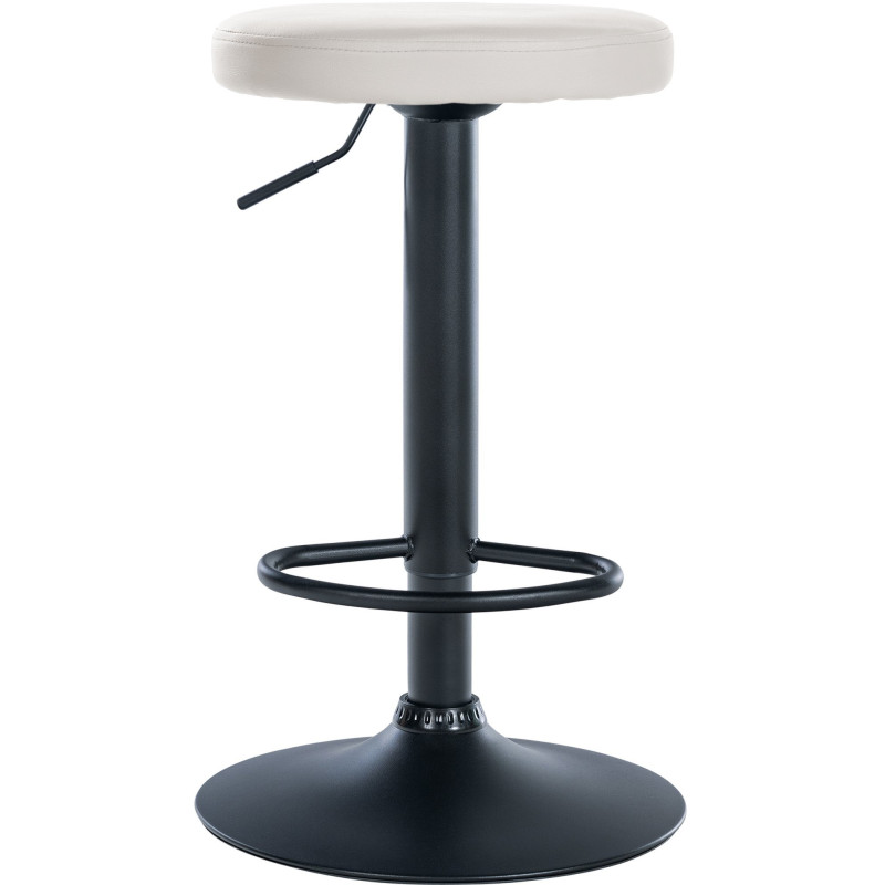 Tabouret de bar design pivotant en Polyuréthane Blanc Métal Noir Mat Tao - 2