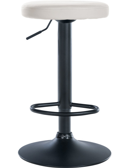 Tabouret de bar design pivotant en Polyuréthane Blanc Métal Noir Mat Tao - 2