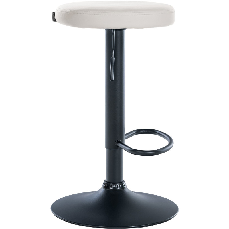 Tabouret de bar design pivotant en Polyuréthane Blanc Métal Noir Mat Tao - 3