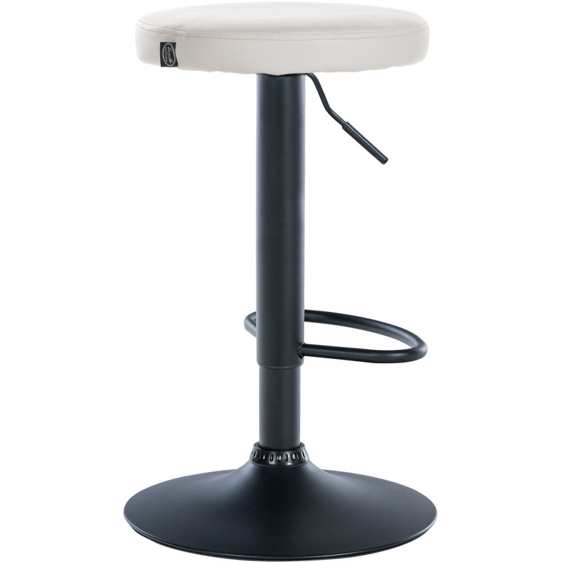 Tabouret de bar design pivotant en Polyuréthane Blanc Métal Noir Mat Tao - 4