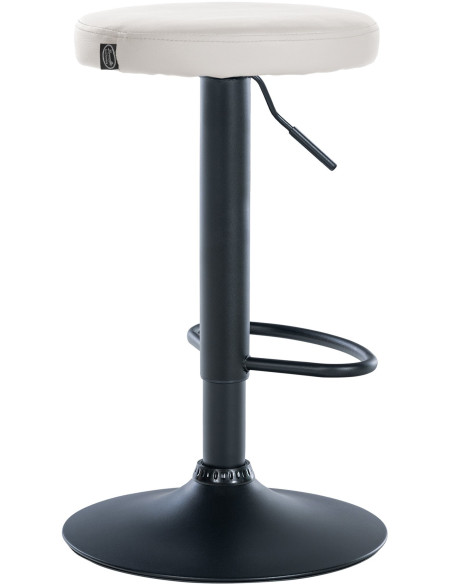 Tabouret de bar design pivotant en Polyuréthane Blanc Métal Noir Mat Tao - 4