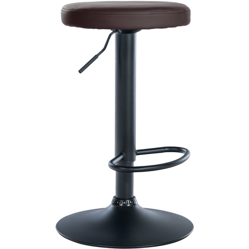 Tabouret de bar design pivotant en Polyuréthane Marron Métal Noir Mat Tao - 1