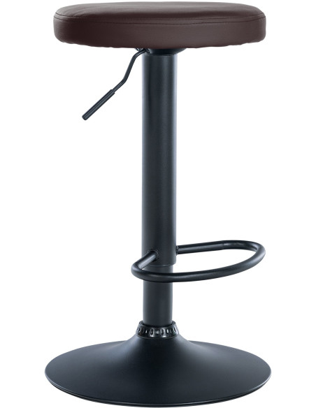 Tabouret de bar design pivotant en Polyuréthane Marron Métal Noir Mat Tao - 1