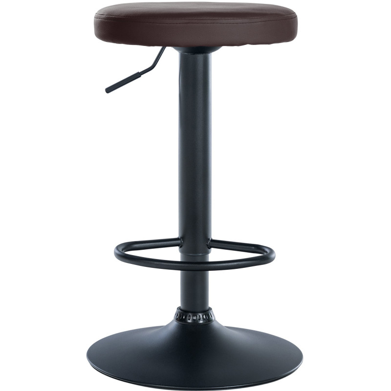 Tabouret de bar design pivotant en Polyuréthane Marron Métal Noir Mat Tao - 2