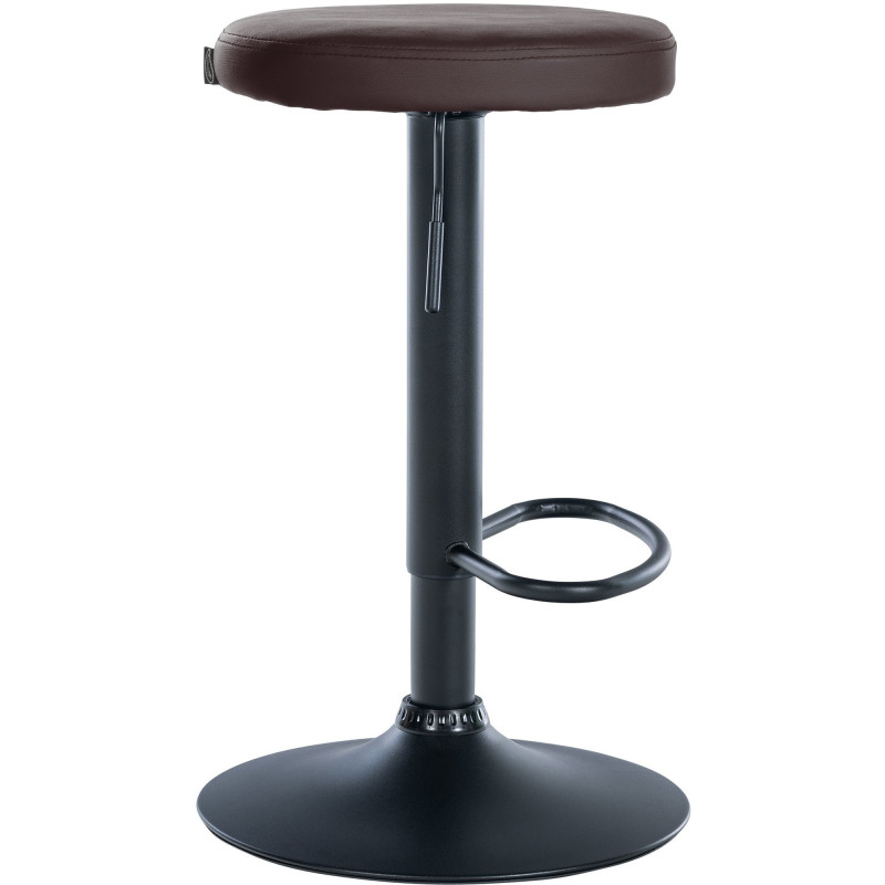 Tabouret de bar design pivotant en Polyuréthane Marron Métal Noir Mat Tao - 3