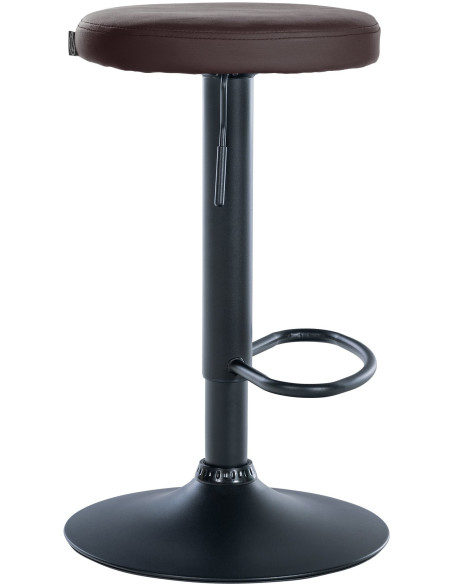 Tabouret de bar design pivotant en Polyuréthane Marron Métal Noir Mat Tao - 3