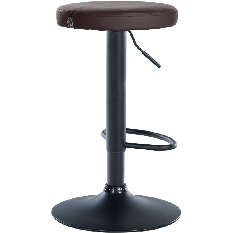 Tabouret de bar design pivotant en Polyuréthane Marron Métal Noir Mat Tao - 4