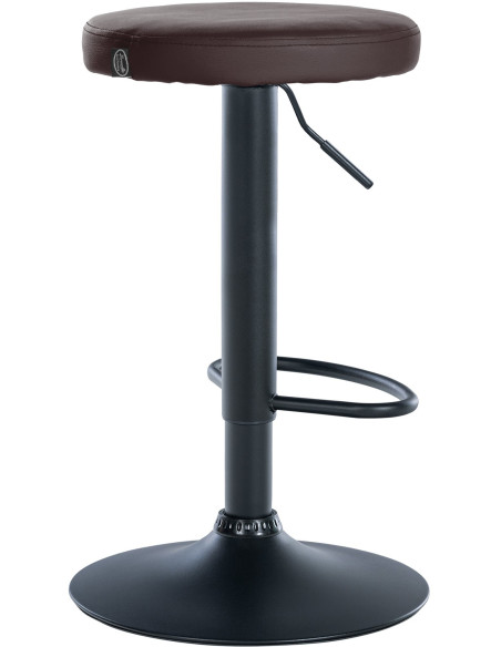 Tabouret de bar design pivotant en Polyuréthane Marron Métal Noir Mat Tao - 4