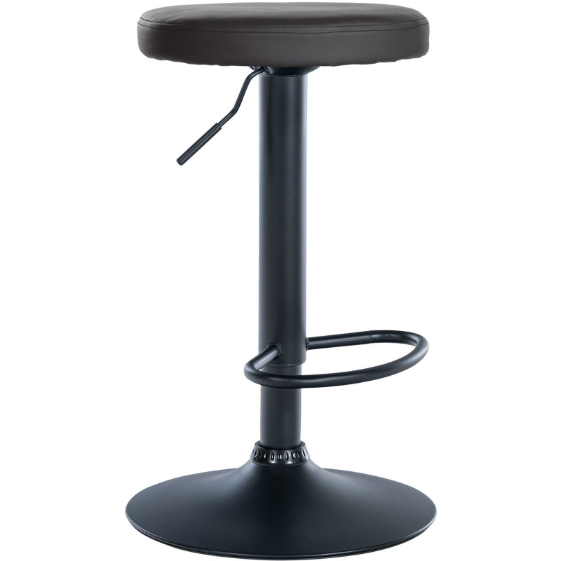 Tabouret de bar design pivotant en Polyuréthane Noir Métal Noir Mat Tao - 1