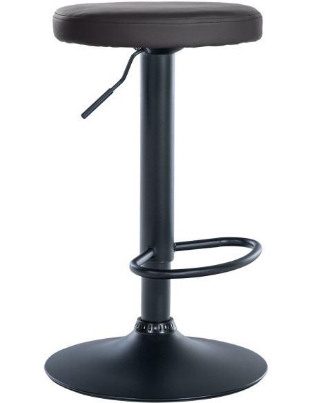 Tabouret de bar design pivotant en Polyuréthane Noir Métal Noir Mat Tao - 1
