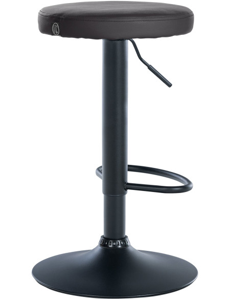 Tabouret de bar design pivotant en Polyuréthane Noir Métal Noir Mat Tao - 4
