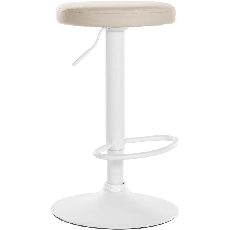 Tabouret de bar design pivotant en Polyuréthane Blanc crème Métal Blanc Mat Tao - 1