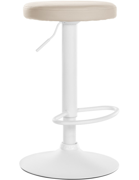 Tabouret de bar design pivotant en Polyuréthane Blanc crème Métal Blanc Mat Tao - 1