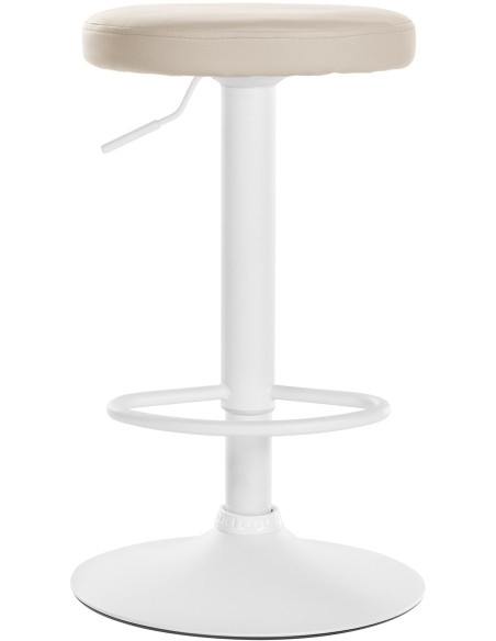 Tabouret de bar design pivotant en Polyuréthane Blanc crème Métal Blanc Mat Tao - 2