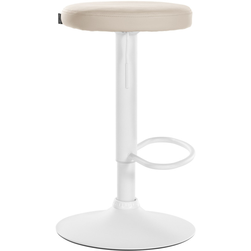 Tabouret de bar design pivotant en Polyuréthane Blanc crème Métal Blanc Mat Tao - 3