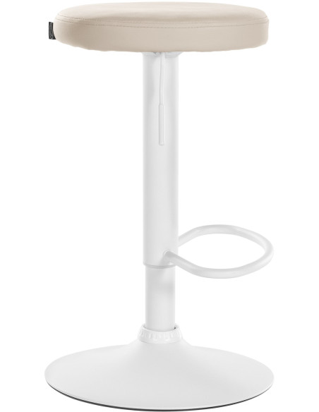 Tabouret de bar design pivotant en Polyuréthane Blanc crème Métal Blanc Mat Tao - 3