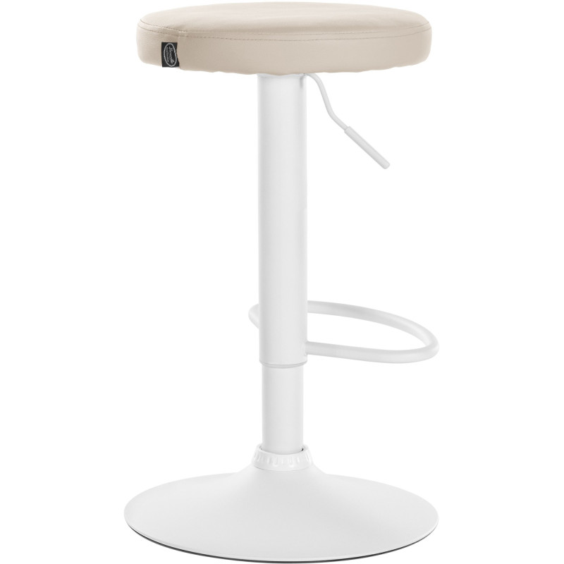 Tabouret de bar design pivotant en Polyuréthane Blanc crème Métal Blanc Mat Tao - 4