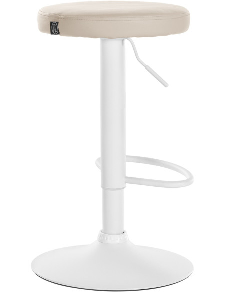 Tabouret de bar design pivotant en Polyuréthane Blanc crème Métal Blanc Mat Tao - 4