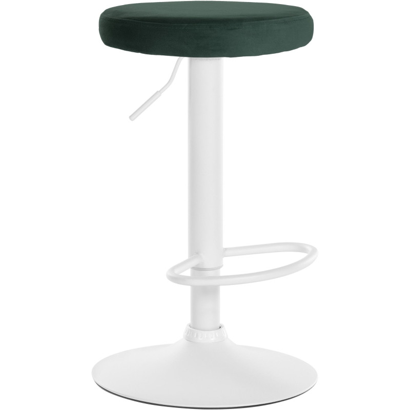 Tabouret de bar design pivotant en Velours Vert foncé Métal Blanc Mat Tao - 1