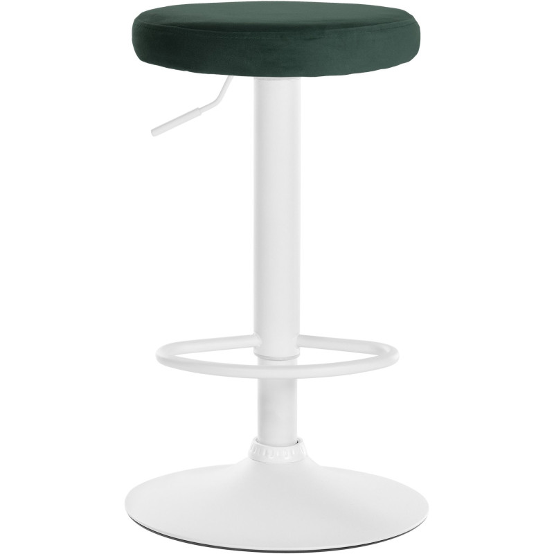 Tabouret de bar design pivotant en Velours Vert foncé Métal Blanc Mat Tao - 2