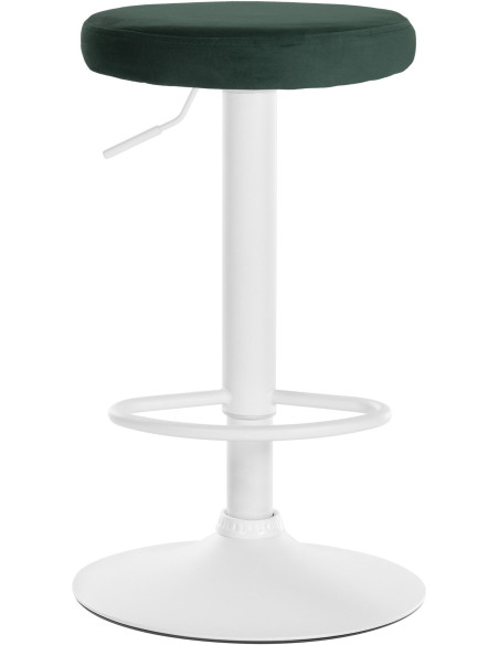Tabouret de bar design pivotant en Velours Vert foncé Métal Blanc Mat Tao - 2
