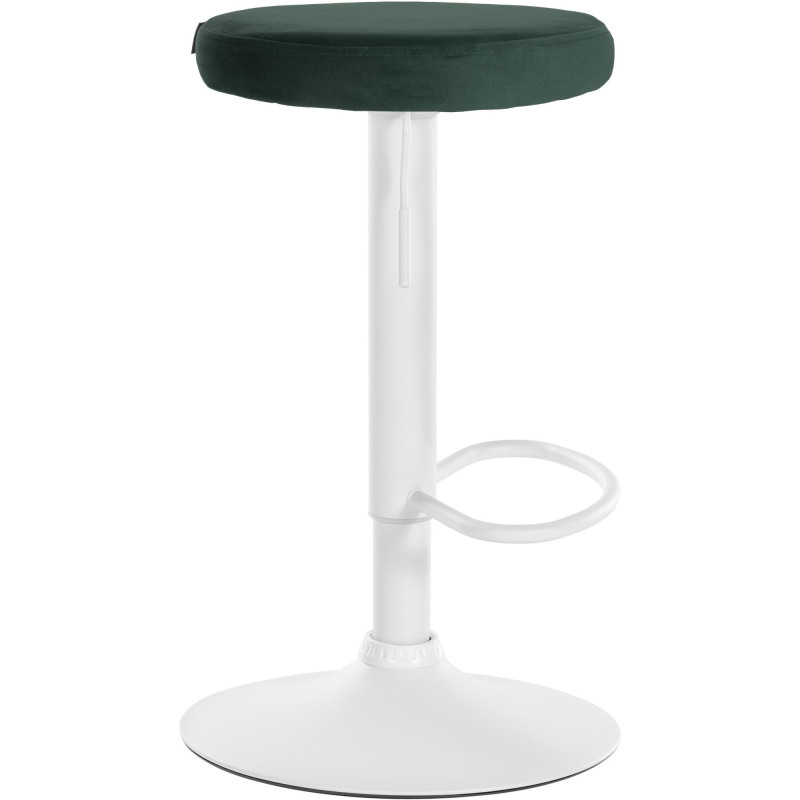 Tabouret de bar design pivotant en Velours Vert foncé Métal Blanc Mat Tao - 3