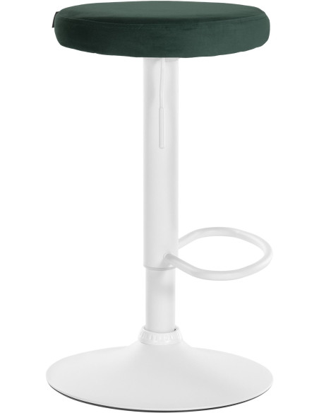 Tabouret de bar design pivotant en Velours Vert foncé Métal Blanc Mat Tao - 3