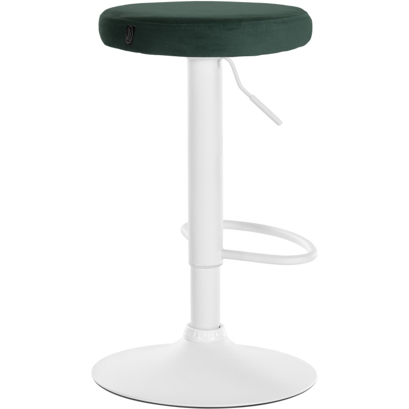 Tabouret de bar design pivotant en Velours Vert foncé Métal Blanc Mat Tao - 4