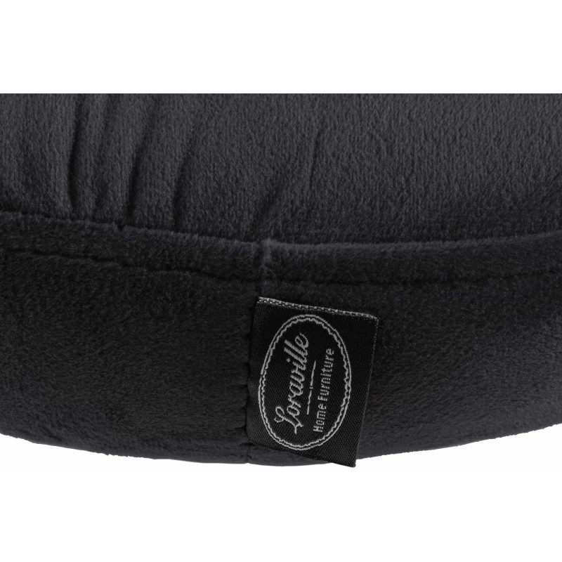 Tabouret de bar design pivotant en Velours Noir Métal Chromé Brillant Tao - 6