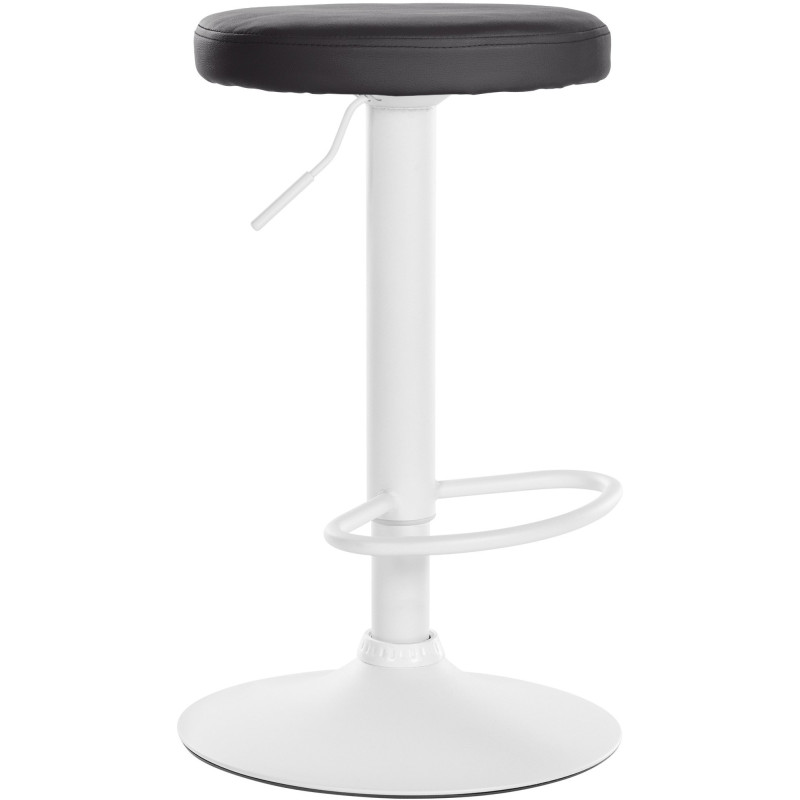 Tabouret de bar design pivotant en Polyuréthane Noir Métal Blanc Mat Tao - 1