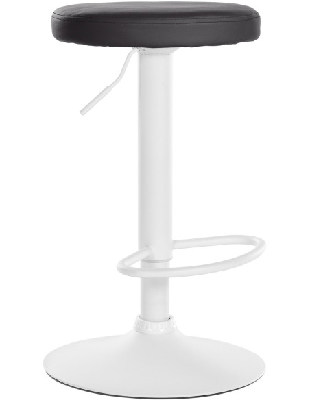 Tabouret de bar design pivotant en Polyuréthane Noir Métal Blanc Mat Tao - 1