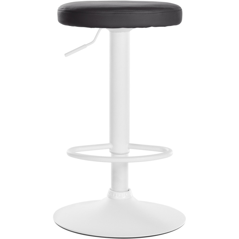 Tabouret de bar design pivotant en Polyuréthane Noir Métal Blanc Mat Tao - 2