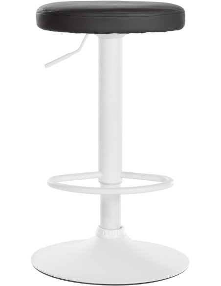 Tabouret de bar design pivotant en Polyuréthane Noir Métal Blanc Mat Tao - 2