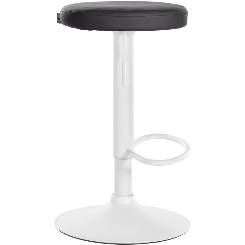 Tabouret de bar design pivotant en Polyuréthane Noir Métal Blanc Mat Tao - 3