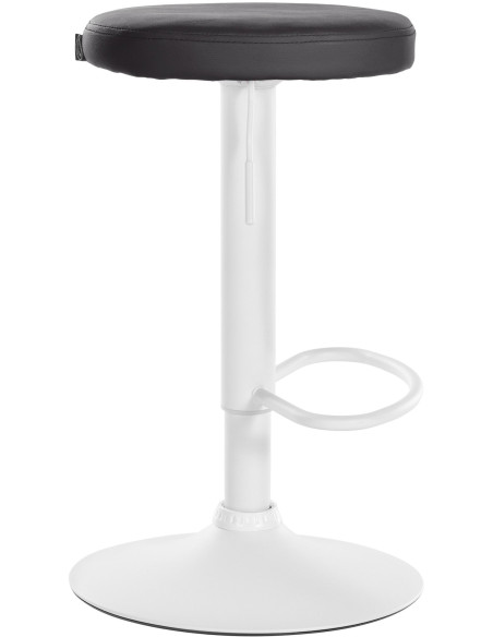 Tabouret de bar design pivotant en Polyuréthane Noir Métal Blanc Mat Tao - 3