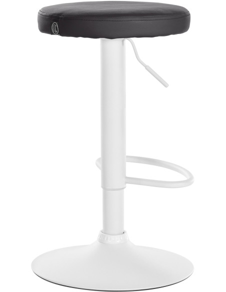 Tabouret de bar design pivotant en Polyuréthane Noir Métal Blanc Mat Tao - 4