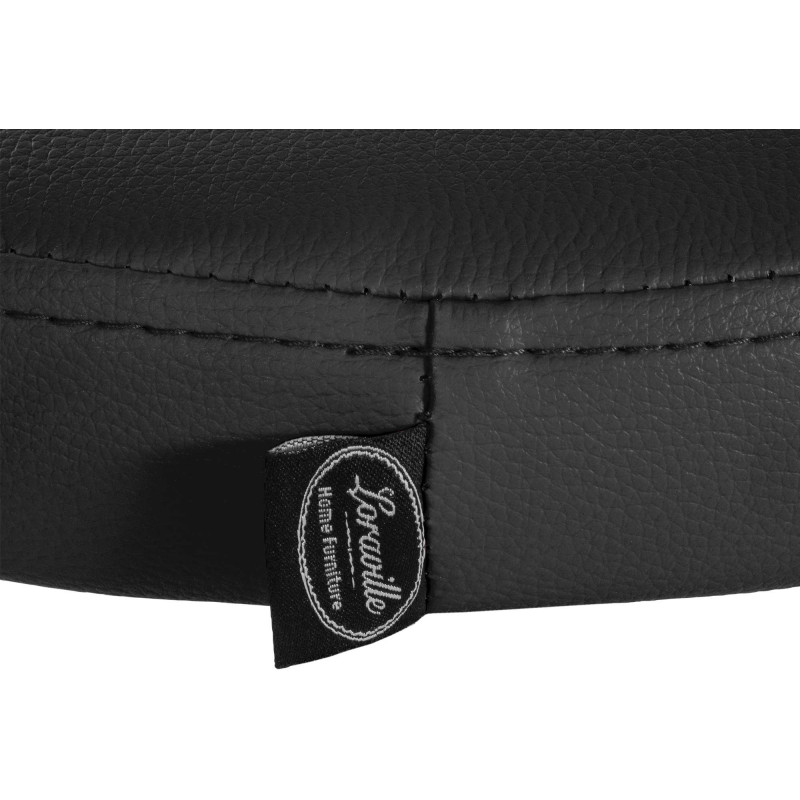 Tabouret de bar design pivotant en Polyuréthane Noir Métal Blanc Mat Tao - 6