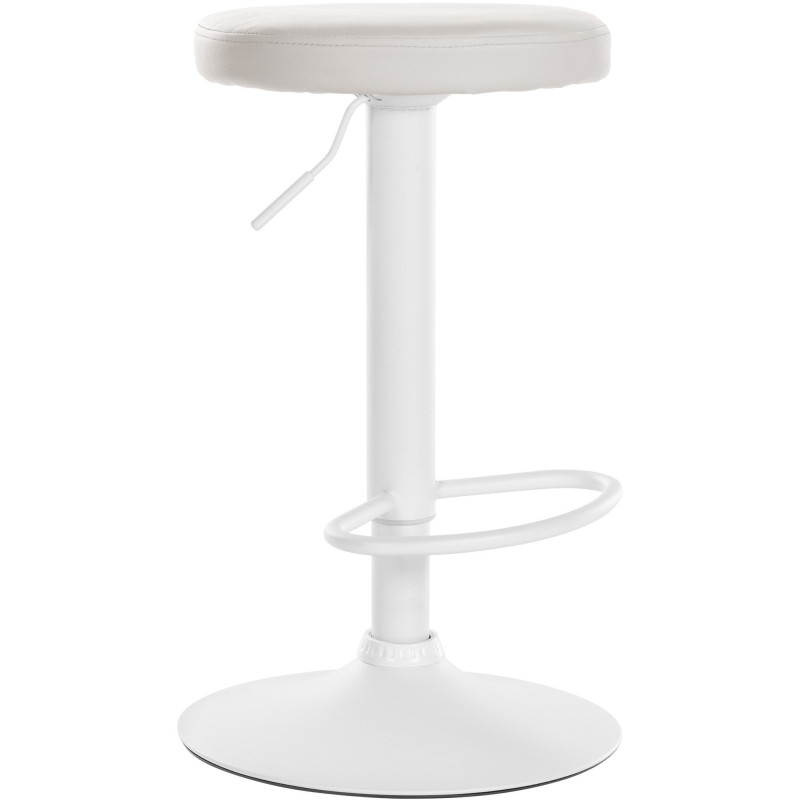 Tabouret de bar design pivotant en Polyuréthane Blanc Métal Blanc Mat Tao - 1