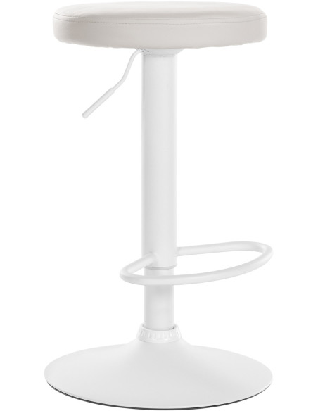 Tabouret de bar design pivotant en Polyuréthane Blanc Métal Blanc Mat Tao - 1