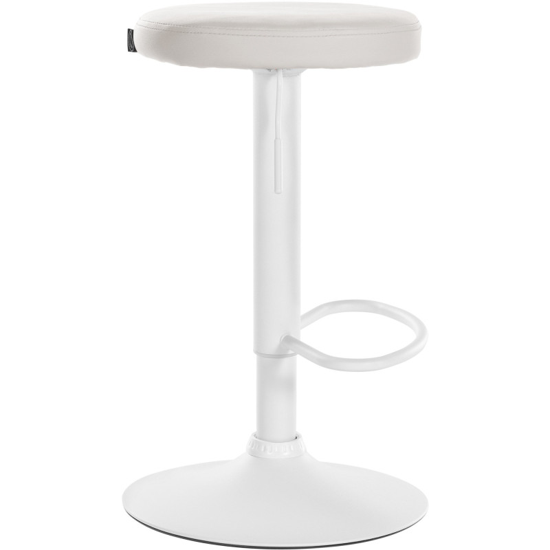 Tabouret de bar design pivotant en Polyuréthane Blanc Métal Blanc Mat Tao - 3