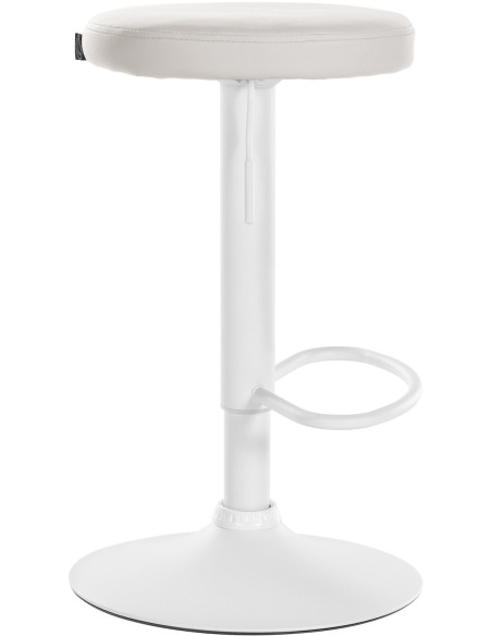 Tabouret de bar design pivotant en Polyuréthane Blanc Métal Blanc Mat Tao - 3