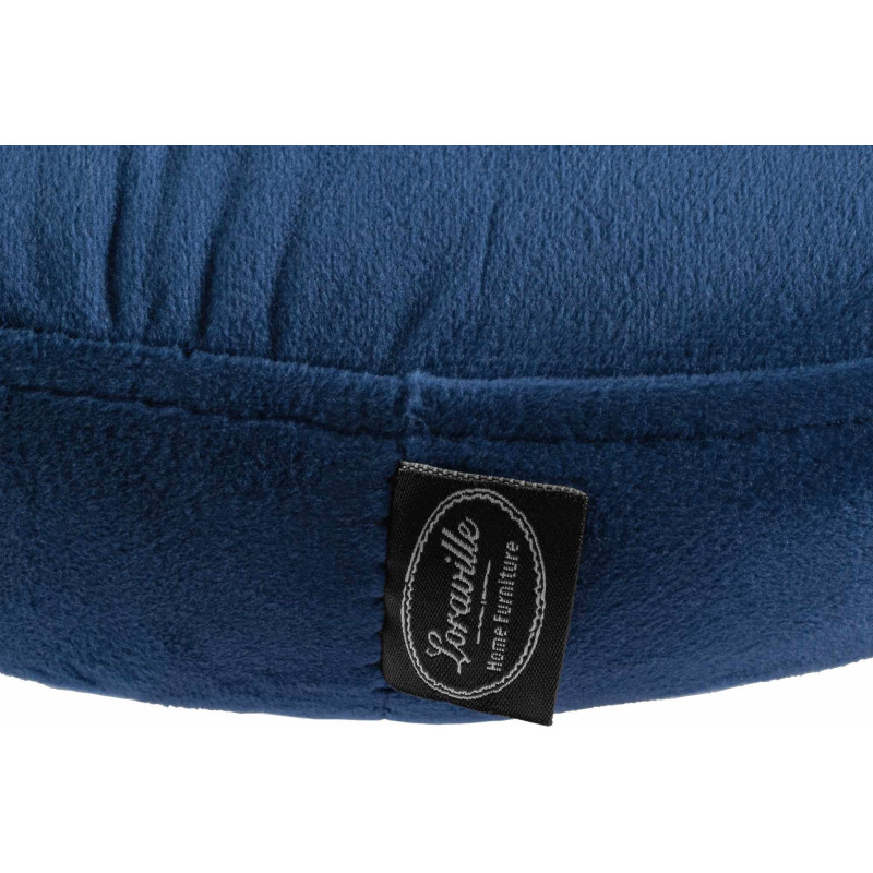 Tabouret de bar design pivotant en Velours Bleu Métal Chromé Brillant Tao - 6