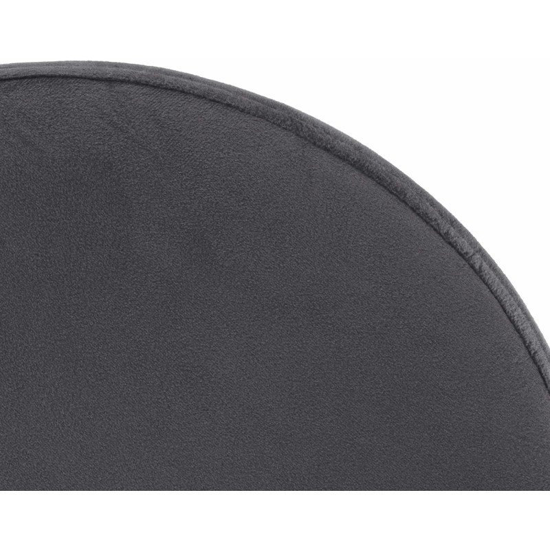 Tabouret de bar design pivotant en Velours Gris foncé Métal Chromé Brillant Tao - 5