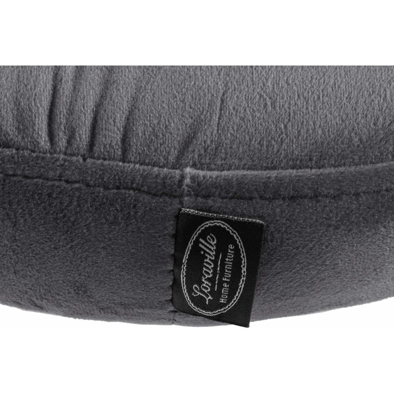 Tabouret de bar design pivotant en Velours Gris foncé Métal Chromé Brillant Tao - 6