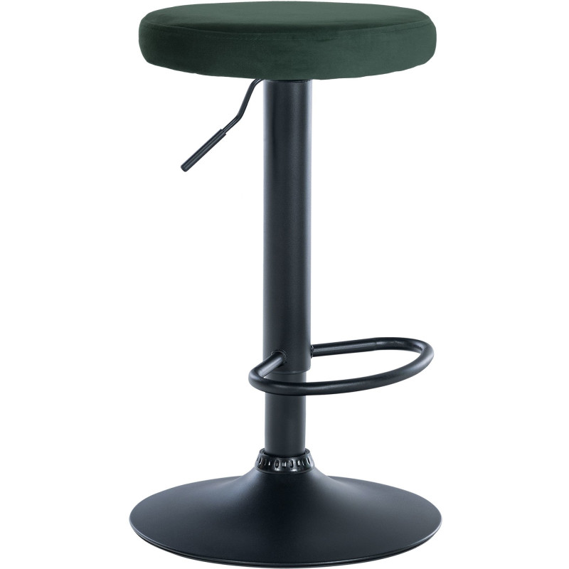 Tabouret de bar design pivotant en Velours Vert foncé Métal Noir Mat Tao - 1